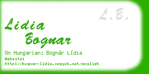 lidia bognar business card